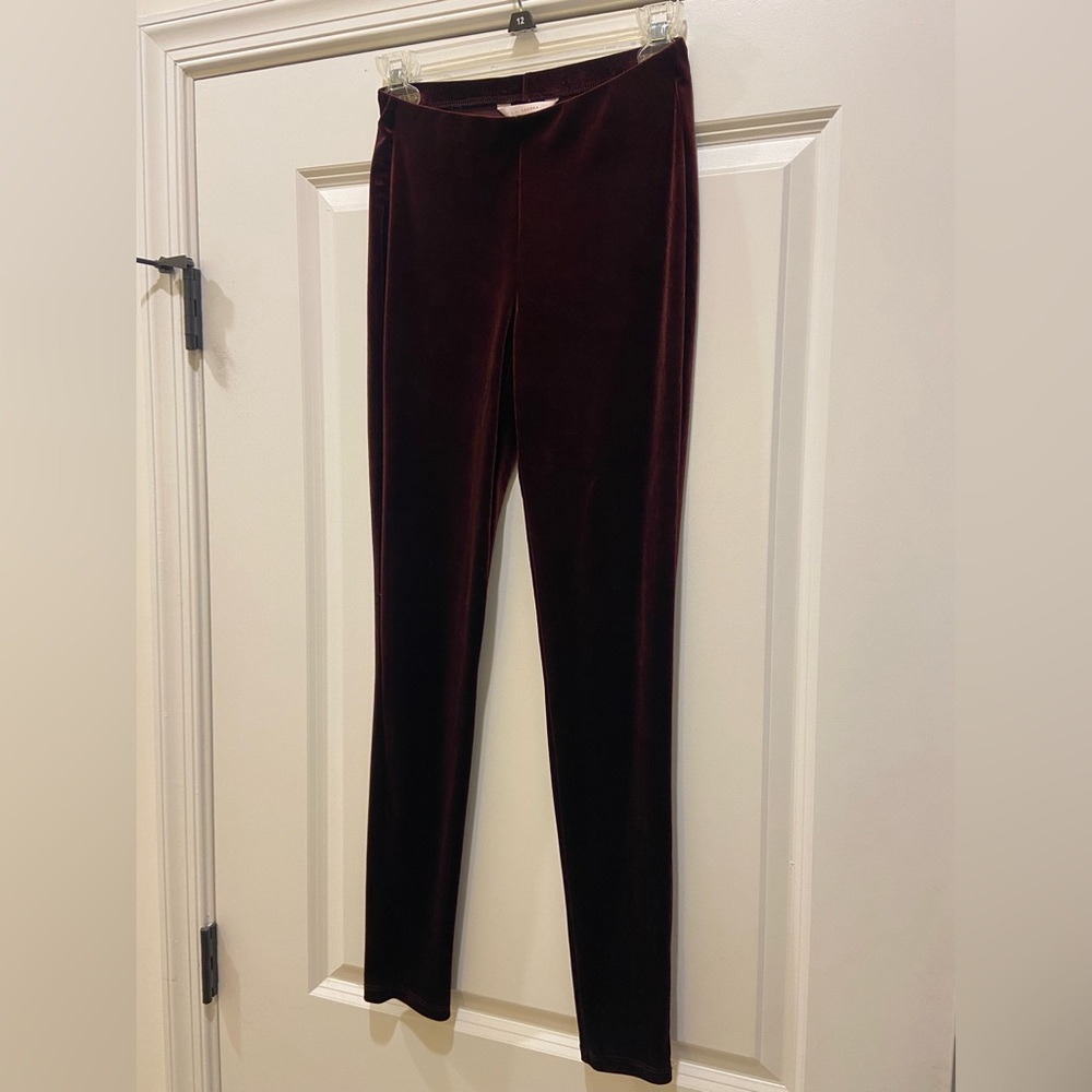 Like New! LC Lauren Conrad Burgundy Velvet Leggings